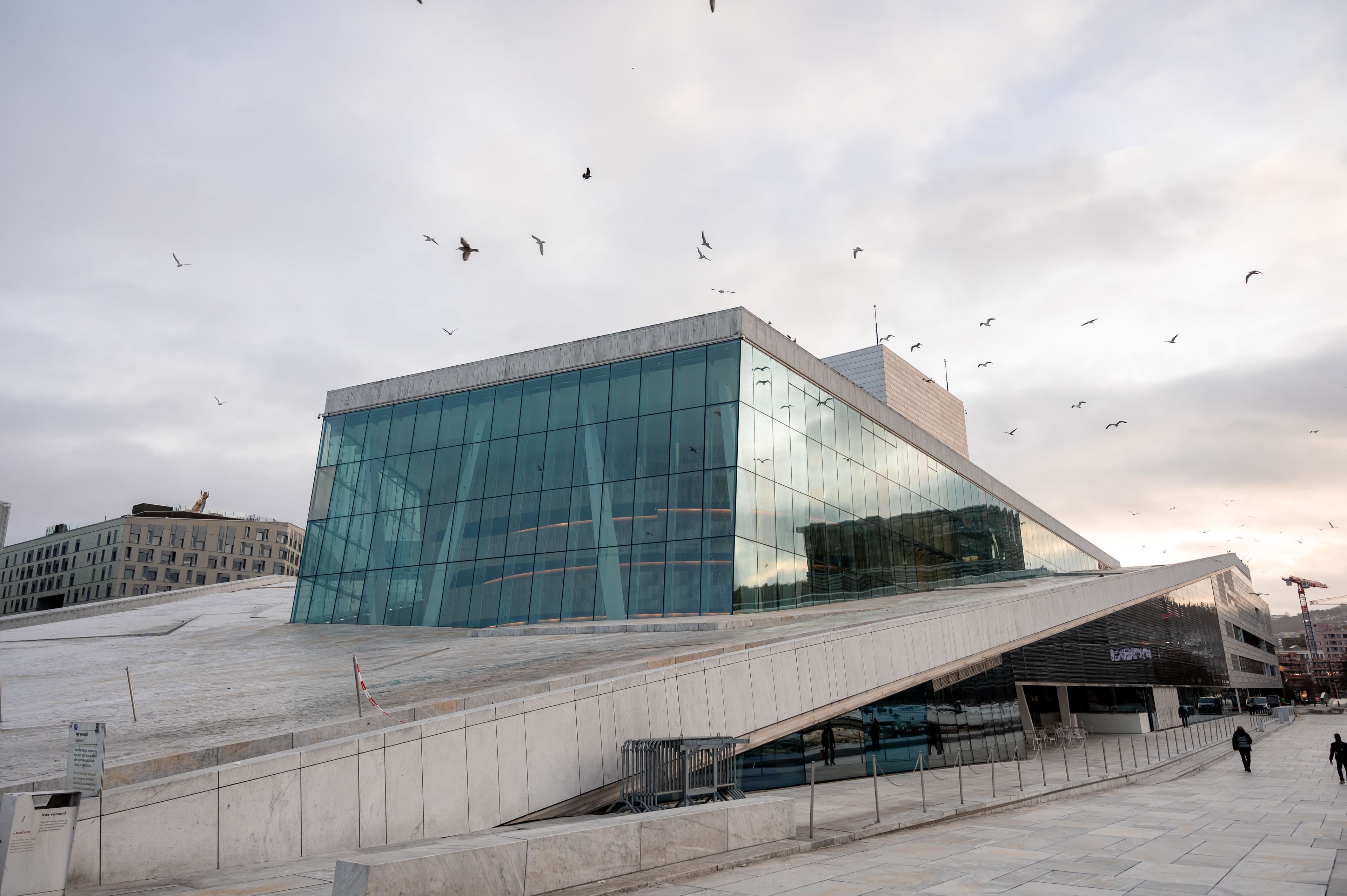 The Oslo Opera House on the city waterfront